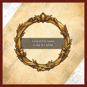 Marco de Ficha de Paladín Dorado: Borde digital para DnD o cualquier juego. Compatible con Foundry VTT, Roll20 y otros juegos de mesa virtuales.