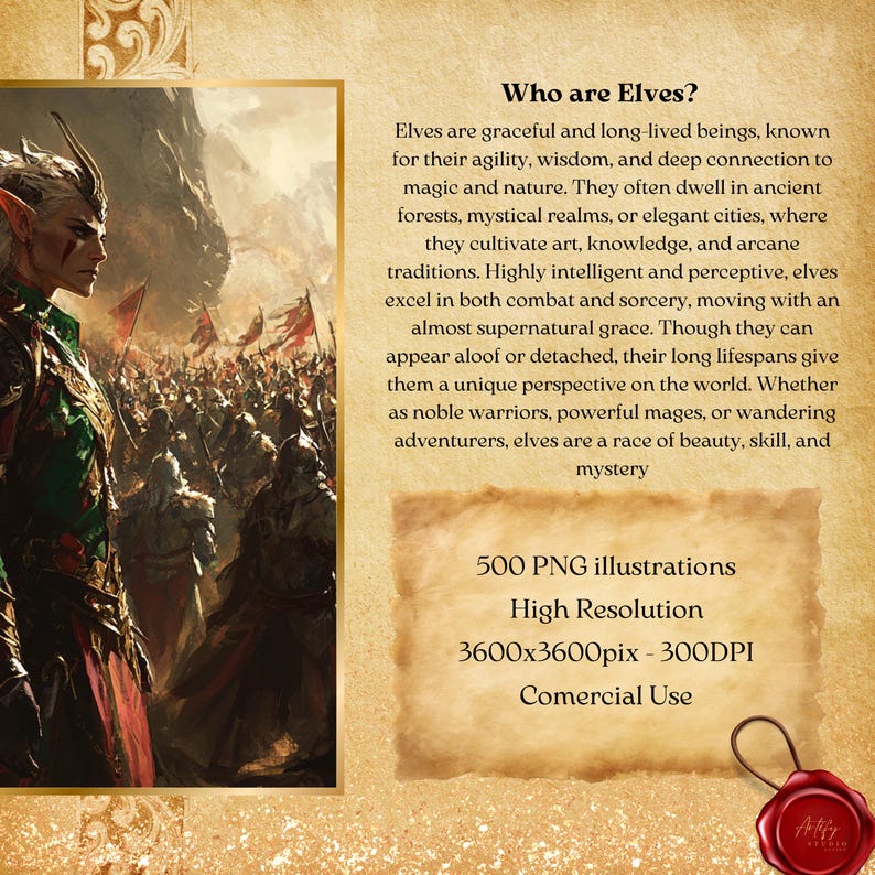 Elf Features 500 Elf Characters Bundle , TTRPG , RPG Tabletop Assets , PNG Undead ...