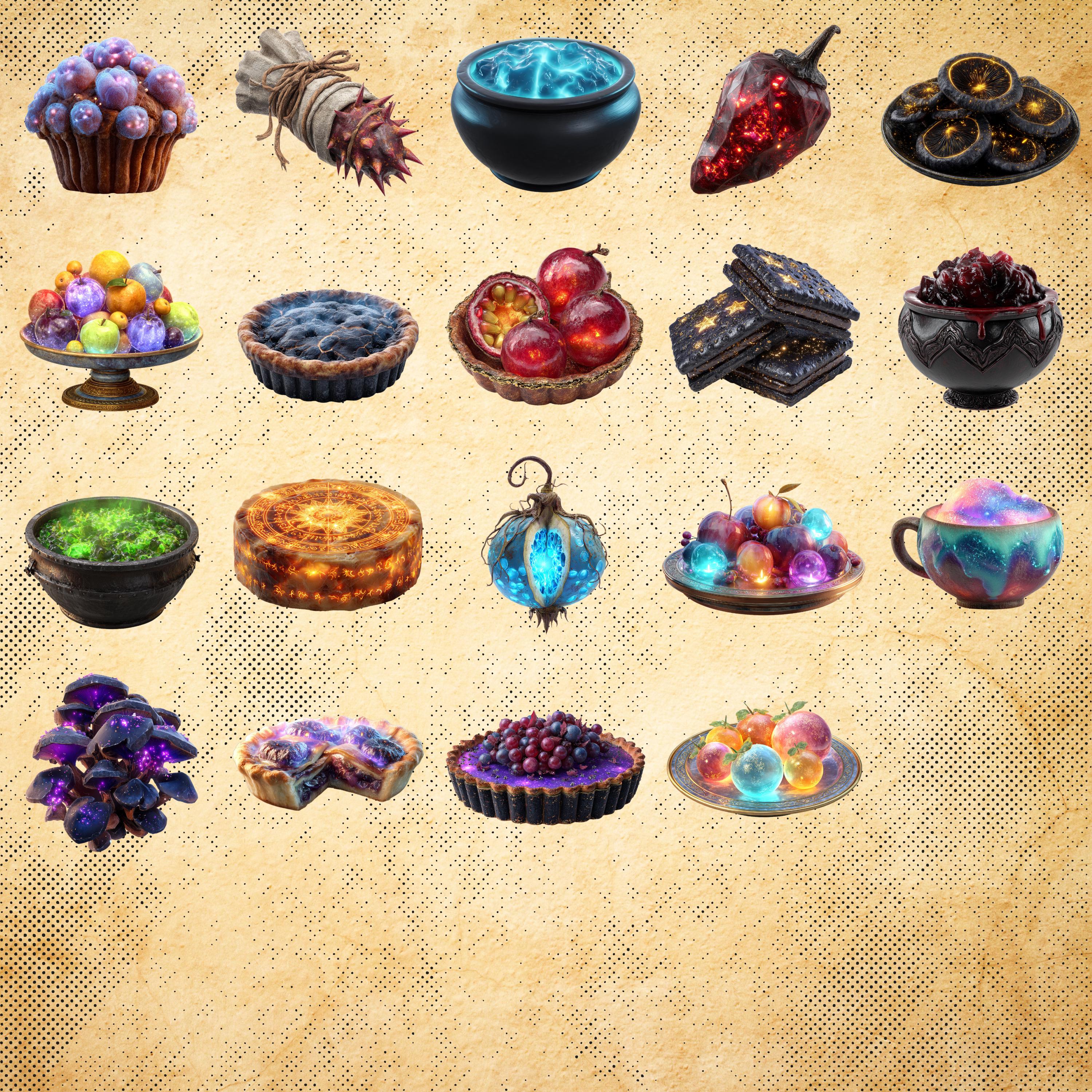 Magic Foods – 69 Enchanted Food Cliparts for RPG & TTRPG , Transparent ...