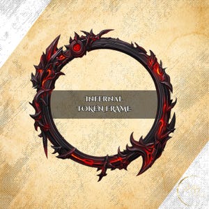 Infernal Token Frame - Digitale Bordüre für DnD oder irgendetwas Spiel. Kompatibel mit gießerei VTT, Roll20 und anderen virtuellen Tischplatten.