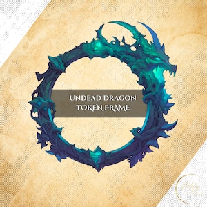 Undead Dragon Game Token Border – Borda digital para DnD ou qualquer jogo. Fundo transparente, uso comercial