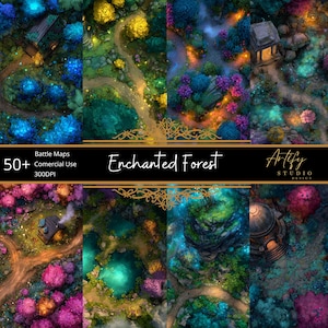 Verzauberte Wald Karten, digitale Rollenspielkarten, DnD Fantasy Karten, Roll20 & Kreativschmiede VTT, DM-Ressourcen, kommerzielle Nutzung