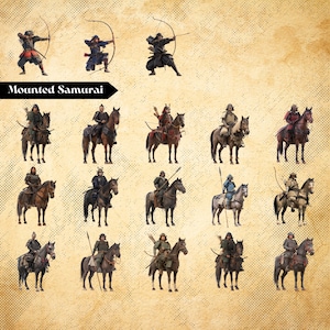 Samurai Unit Types Samurai Clan Cliparts – 264 Japanese Warrior Units for TTRPG, RPG ...