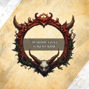 Cadre à jetons de chèvre démoniaque - Bordure numérique pour le jeu D&D ou tout autre jeu. Compatible avec Foundry VTT, Roll20 et d'autres plateaux de table virtuels.