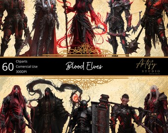 Blood Elves – Elegant and Deadly Warriors, Fantasy Cliparts , Transparent Background , Commercial Use