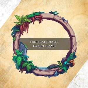 Tropical Jungle Token Frame – Borda digital para DnD ou qualquer jogo. Compatível com Foundry VTT, Roll20 e outros tabletops virtuais.