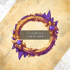Fey Warlock Token Frame - Digital Border for DnD or anything game. Compatible with Foundry VTT, Roll20, and other virtual tabletops.
