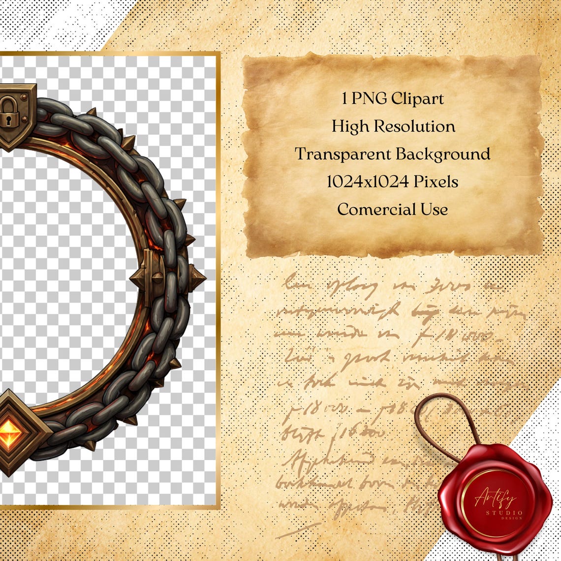 Iron Chain Token Frame – Digital Border for Dnd or Anything Game ...