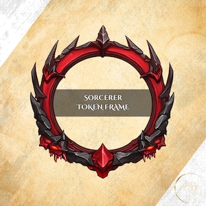 Borda de Token de Jogo de Feiticeiro – Borda Digital para DnD ou qualquer jogo. Compatível com Foundry VTT, Roll20 e outros tabletops virtuais.