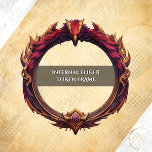 Infernal Flight Token Frame – Borda digital para DnD ou qualquer jogo. Compatível com Foundry VTT, Roll20 e outros tabletops virtuais.