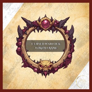 Marco de ficha de Brujo Maldito: Borde digital para DnD o cualquier juego. Compatible con Foundry VTT, Roll20 y otros juegos de mesa virtuales.