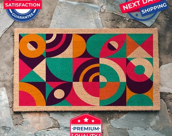 Colorful Retro Decor Doormat, Home Decor, Front Porch Decor, Colorful Doormat, Retro Doormat, Retro Decor, Outdoor Door Mat, Door Mat