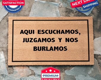 Spanish Welcome Mat, Funny Doormat, Spanish Door Mat, Funny Porch Decor, Coir Doormat, Spanish Decor, Housewarming Gift, Outdoor Mat