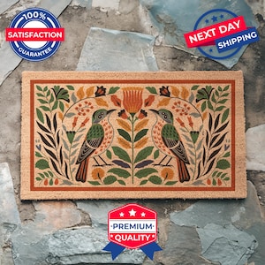 Felpudo floral, felpudo colorido, decoración bohemia, felpudo para el hogar, decoración del hogar, regalo de inauguración, decoración de porche, decoración de casa nueva, felpudo floral