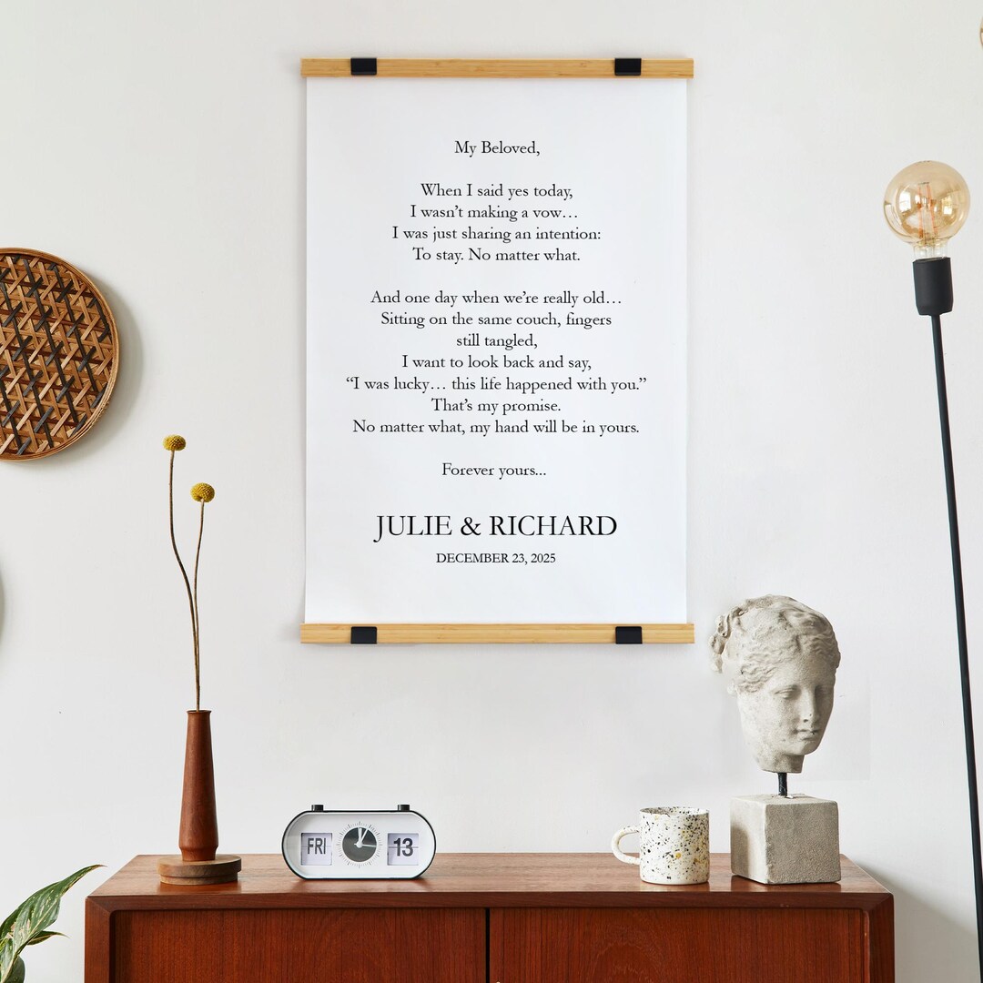 Personalized Wedding Hanging Canvas, Custom Love Letter Wall Art ...