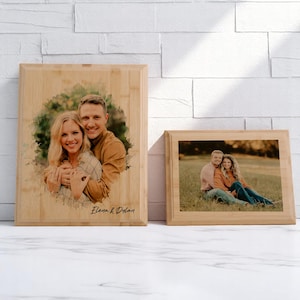 Personalized Photo on Wood, Personalized Gift, Wood Photo, Watercolor Print, Picture Gifts, Wood Photo Print, Couple Photo Print, Home Gift