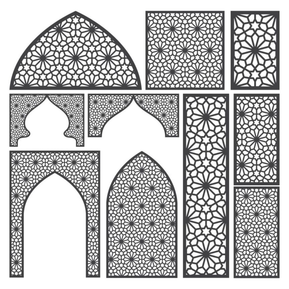 10 Arabic Laser Cut Panels, Islamic Geometric Pattern SVG Templates ...