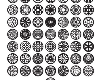 50 Round Coaster SVG Templates, Laser Cut DIY Pattern Bundle, Intricate Mandala Designs, Digital Download for Cricut CNC Projects, Dxf Png.