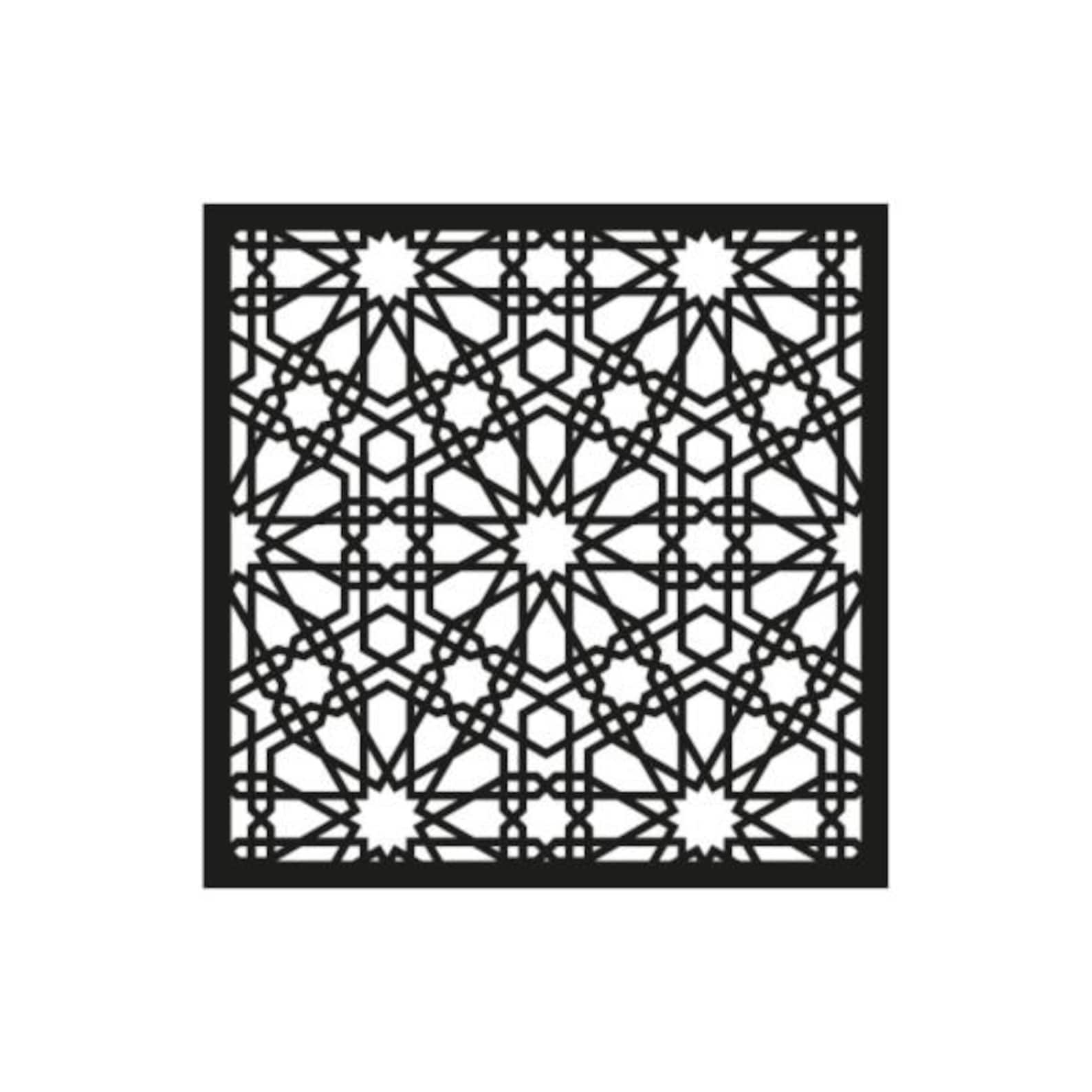 Arabic Panels Set, 30 Square Islamic Geometric Patterns, Arabic and ...