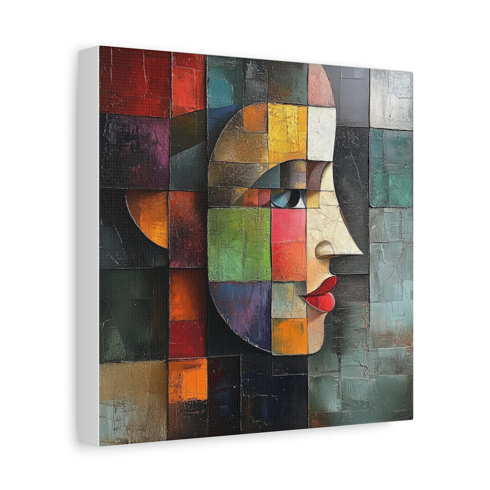 Bold Abstract Cubist Portrait - Modern Oil Painting Print - Etsy