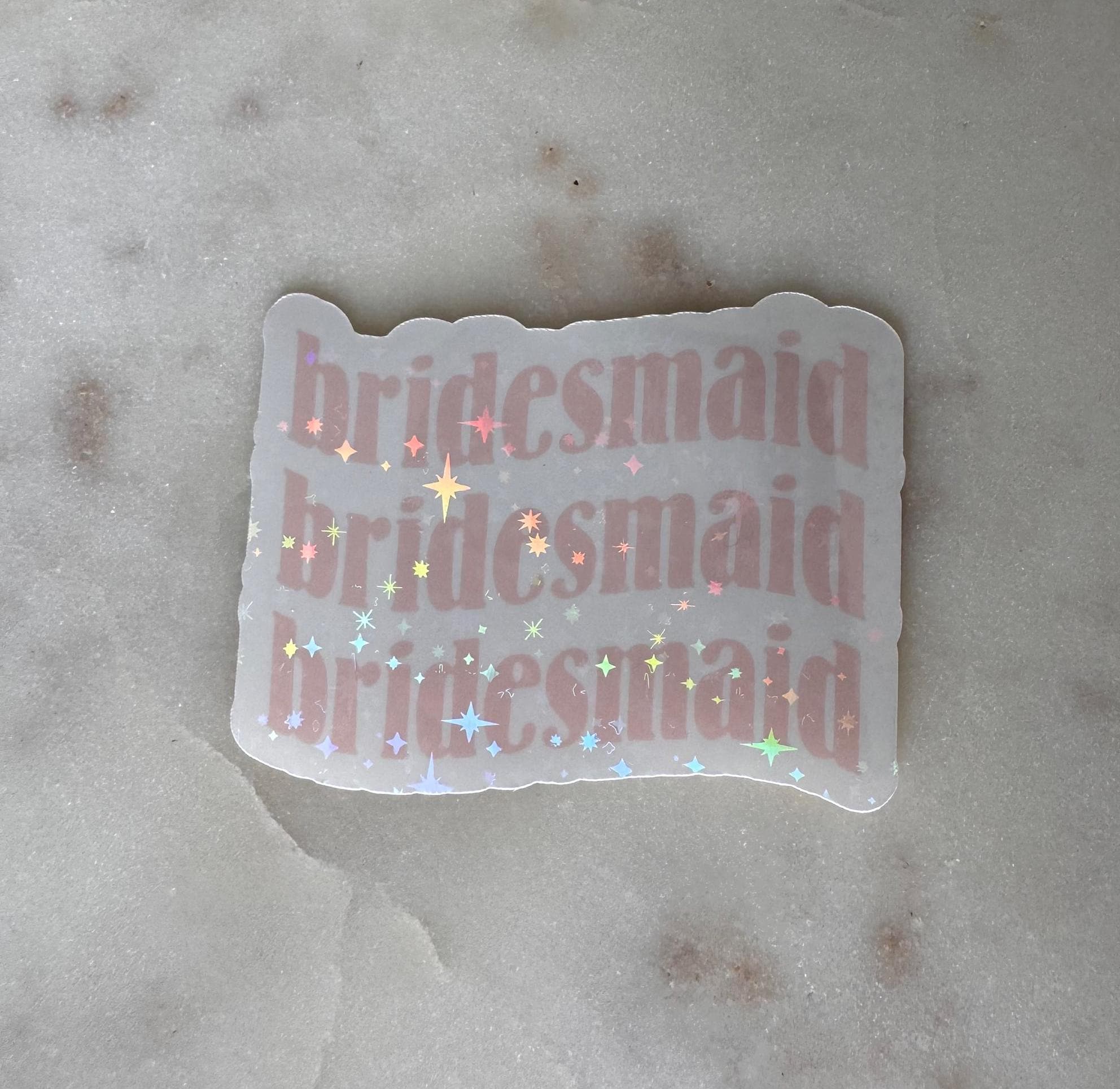 Bridesmaid Vinyl Sticker, Cute Coffee Stickers Girly Sticker Bottle ...