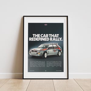Lancia Delta HF Integrale Poster | Vintage Rally Car Art Print | Motorsport Wall Decor