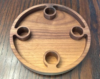 Wood Advent Wreath Candle Holder – Handmade Christmas Centerpiece with 4 Candle Holes, Rustic Farmhouse Holiday Décor, Wreath Decoration