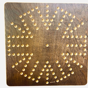 Personalized Wahoo Board Game: Rustic Double Sided Wood Marble Game