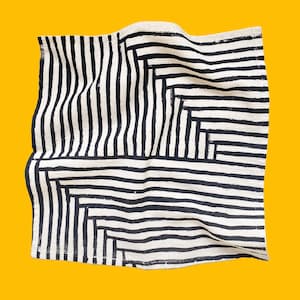 Flour sack cloth napkins, Set of 4, Hand printed natural cotton: Black Painterly Stripes image 1