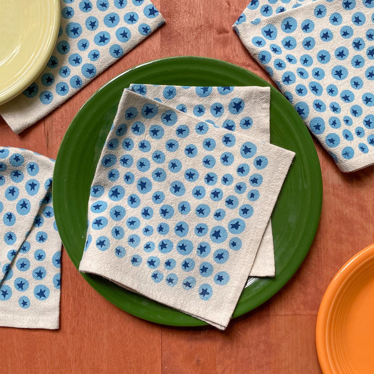 Blueberry Print Cloth Napkins, Set of 4