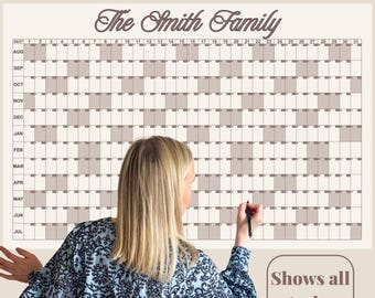 Personalized Family Wall Calendar (August 2026 - July 2027) – Yearly Planner