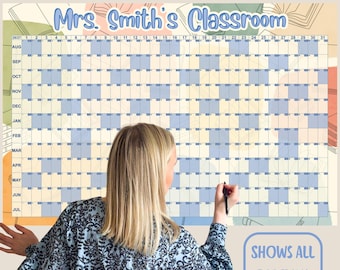 Personalized Teacher Calendar 2026-2027: Large Format School Year Wall Calendar