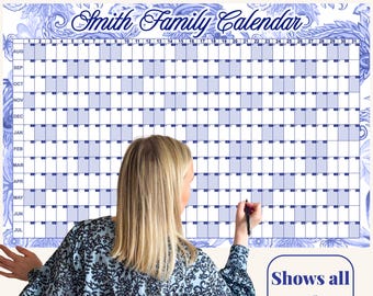 Personalized Family Wall Calendar (August 2026 - July 2027) – Yearly Planner