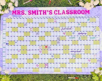 Personalized Teacher Calendar 2026-2027: Large Format School Year Wall Calendar