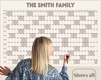 Personalized Family Wall Calendar (August 2026 - July 2027) – Yearly Planner