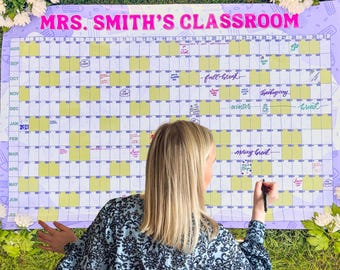 Personalized Teacher Calendar 2026-2027: Large Format School Year Wall Calendar
