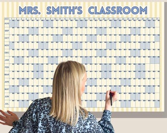 Personalized Teacher Calendar 2026-2027: Large Format School Year Wall Calendar