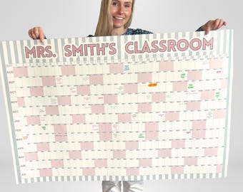 Personalized Teacher Calendar 2026-2027: Large Format School Year Wall Calendar