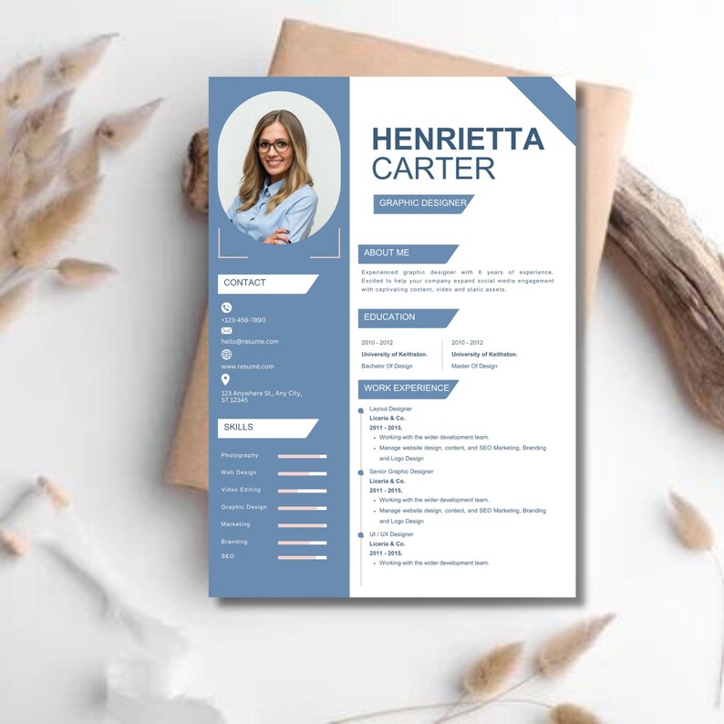 Editable Canva Resume Template Instant Download Modern Professional CV ...
