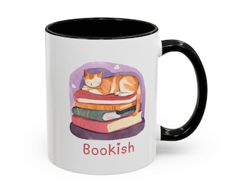 Bookish cat Accent Coffee Mug (11oz)