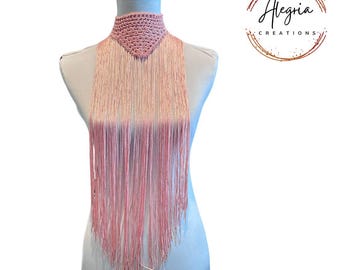 Light Pink Flamenco Fringe Collar
