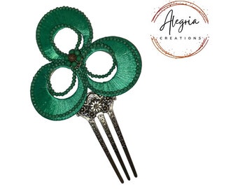Green Flamenco Spanish Hair Combs