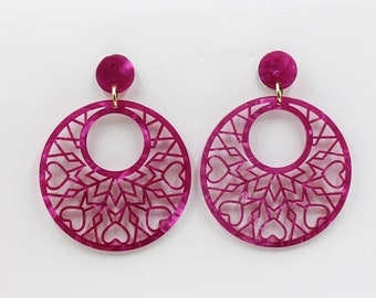 Pendientes Flamencos Filagrana Ciruela