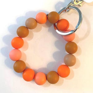 Orange Silicone Beads Key Ring