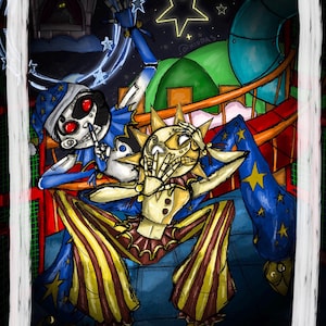 Sun and Moon FNAF/Five Nights At Freddy’s Art Print