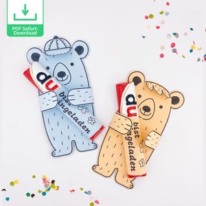 Invito di compleanno stampabile per bambini | Invito per compleanno bambini duplo banderuola | biglietto d'invito stampabile per compleanno bambini lavoretti