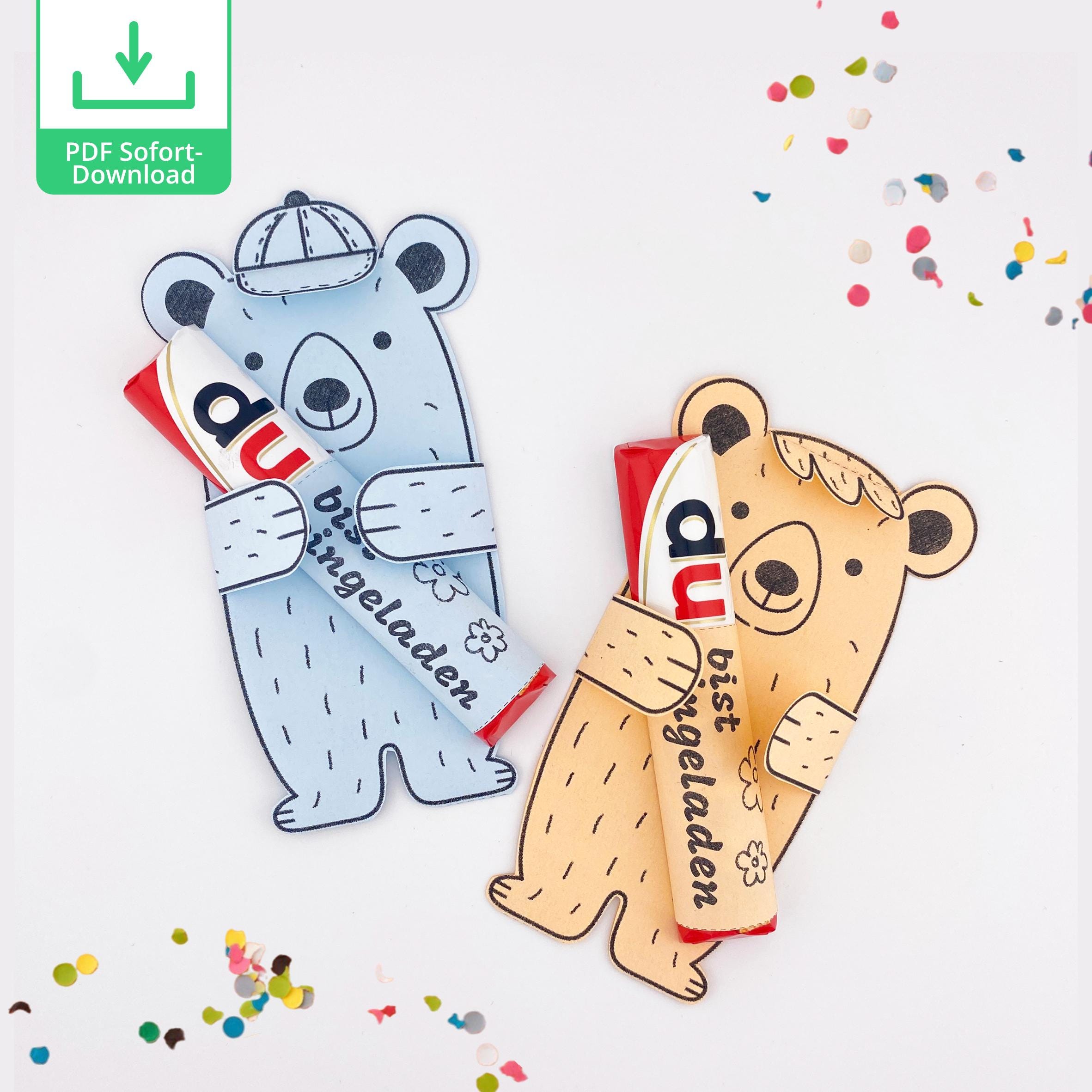LoaHak Einladungskarten 1. Geburtstag – Bärenparty Design, 20 Karten + Umschläge, 10,2x15,2 Cm
