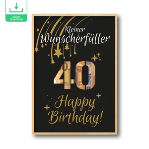 Regalo in denaro per il 40° compleanno | Idea regalo di compleanno per 40 anni | Stampa scarica PDF | Buon compleanno 40° anniversario