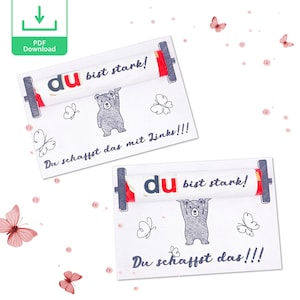 Druckvorlage Geschenk Motivation Mutmacher duplo Banderole Karte | Aufmunterung Bastelvorlage DIY Papier besondere Menschen pdf Download