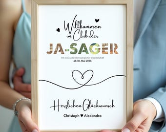 Printable template for a cash gift for the bride and groom, personalized wedding photo, last-minute wedding gift idea, printable PDF